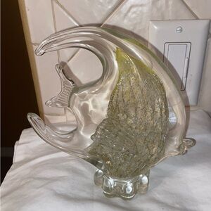 Vintage Murano style art glass angel fish figurine paperweight